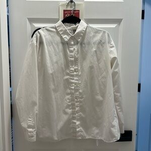 ASOS white button down with cutout back detail